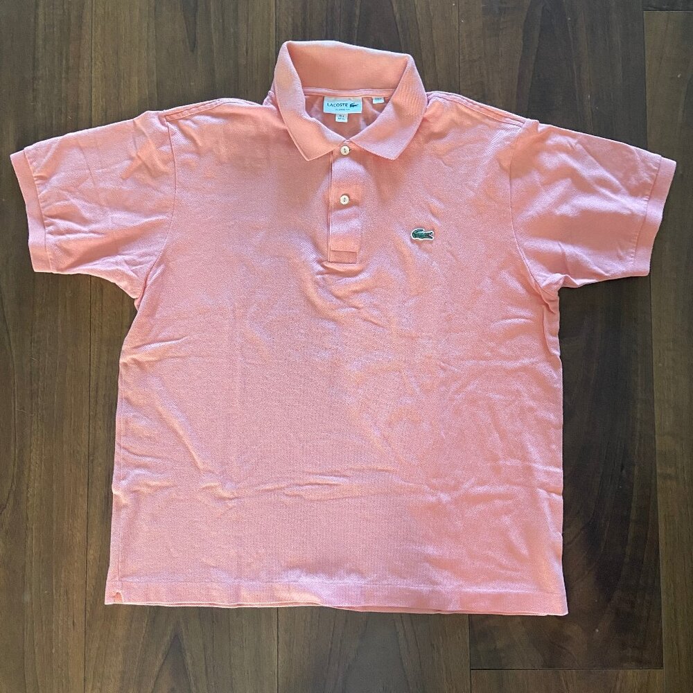 Lacoste Mens Classic Fit Peach Polo Shirt - Size XL